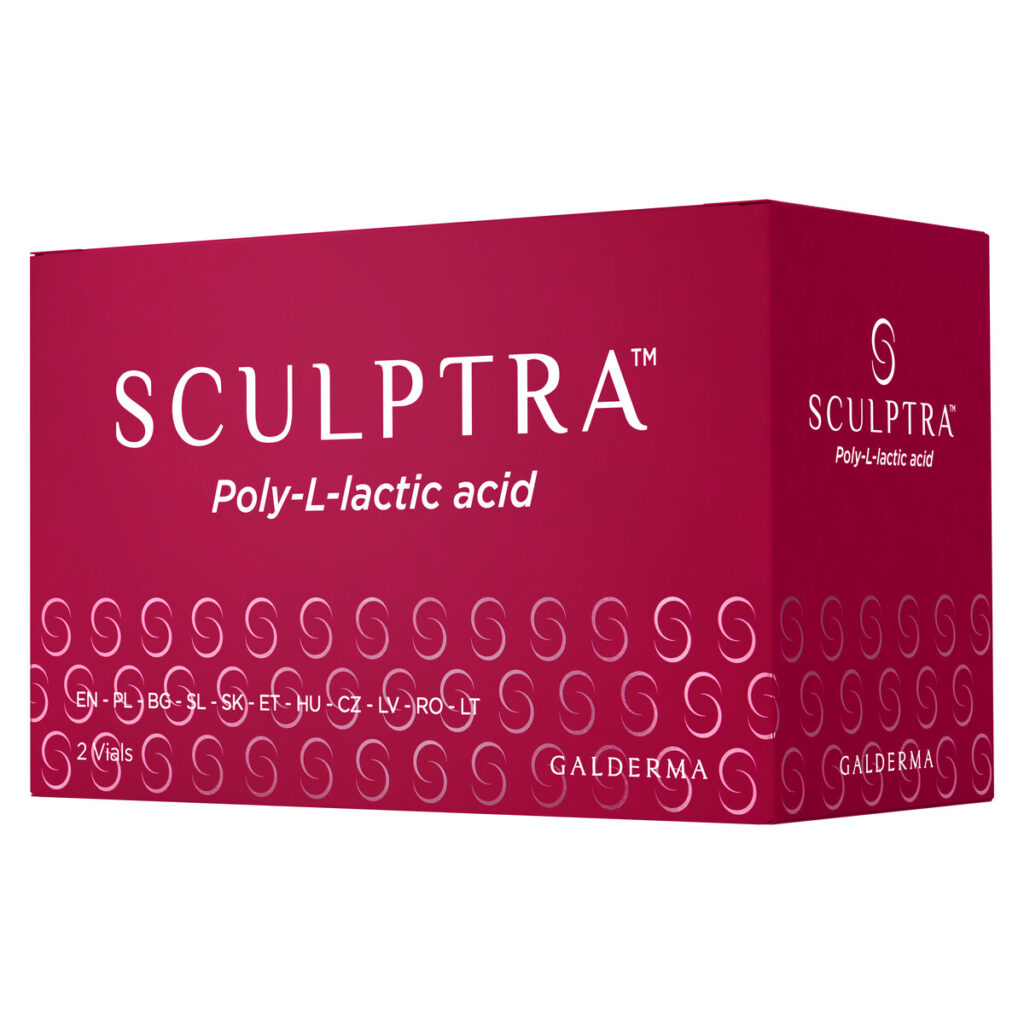 Sculptra Poly-L-Milchsäure von Galderma, Packung mit 2 Vials