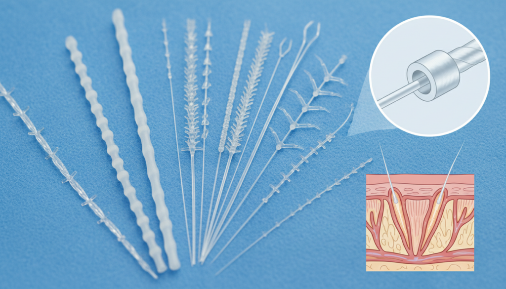 COG Fäden Widerhaken Übersicht: Typen & Anwendung