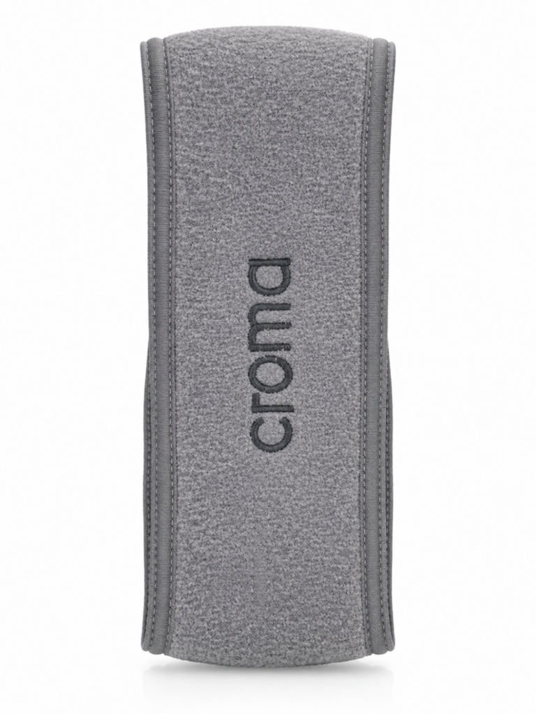 Croma Stirnband Headband grau für Gesichtsbehandlungen