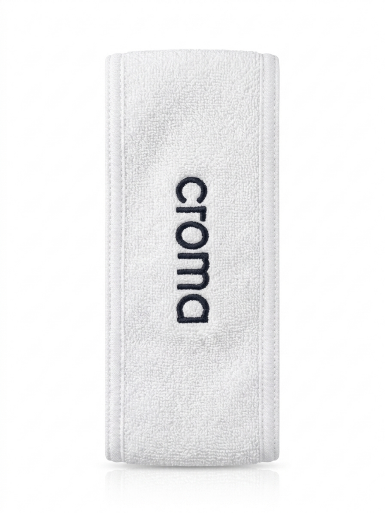 Croma Stirnband Headband weiß für Gesichtsbehandlungen